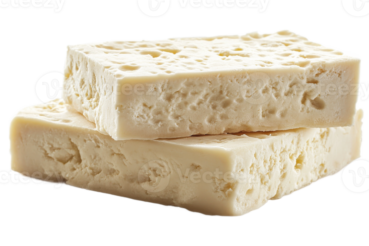 Layers of fresh tofu on a transparent background png