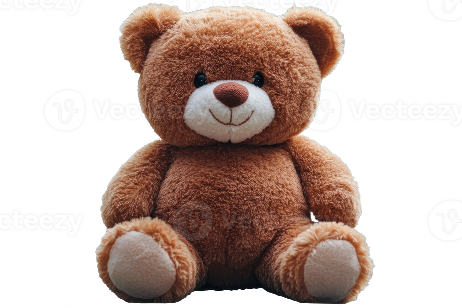 Cute brown teddy bear with a friendly smile png