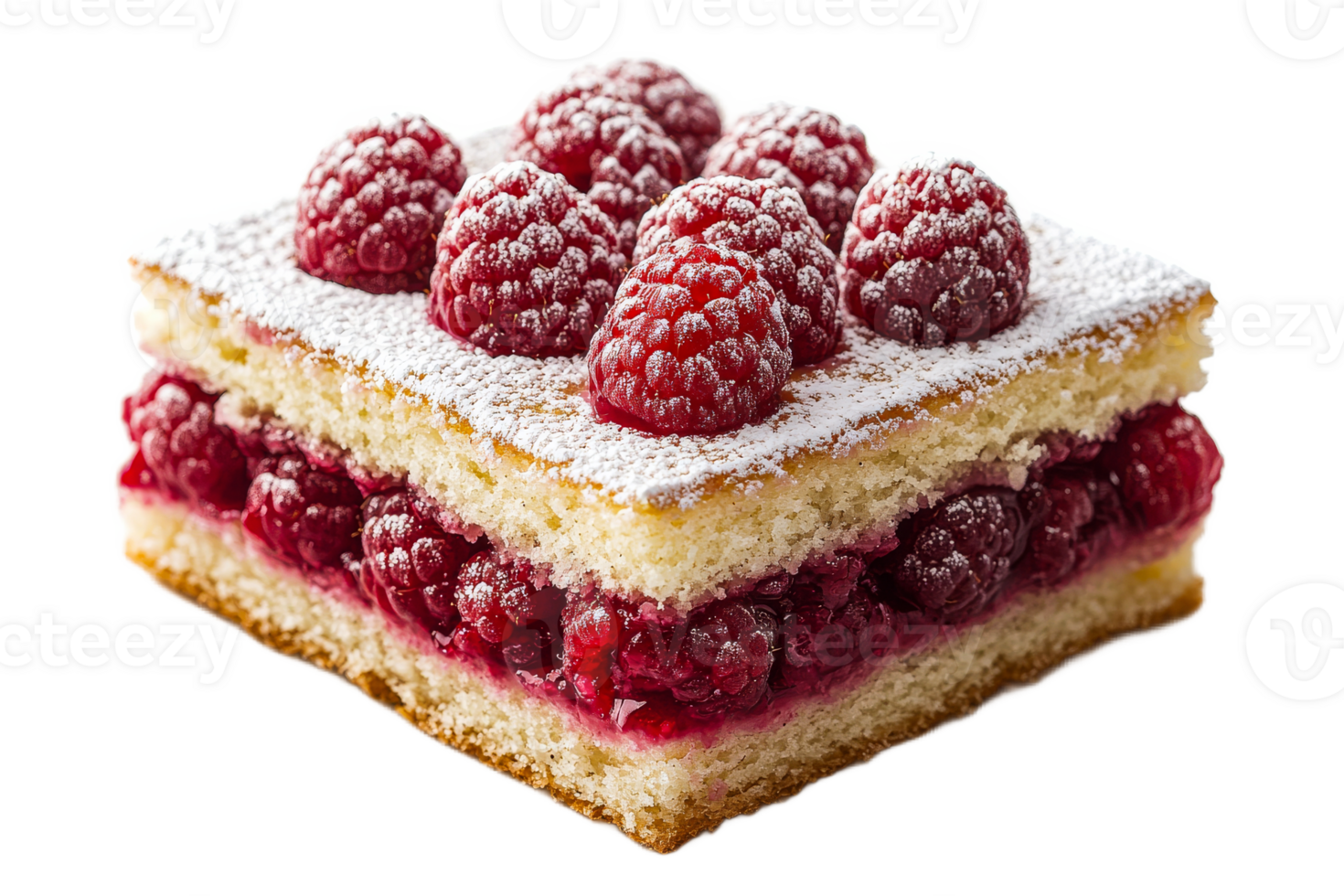 Delicious layered dessert topped with fresh raspberries png