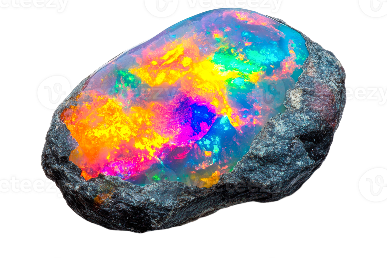 Colorful opal stone on a clear background png