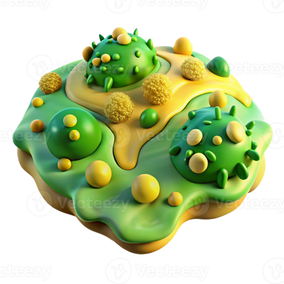 wonderful minimalist Microbial Landscape Green and Yellow Topography Cutout high quality png