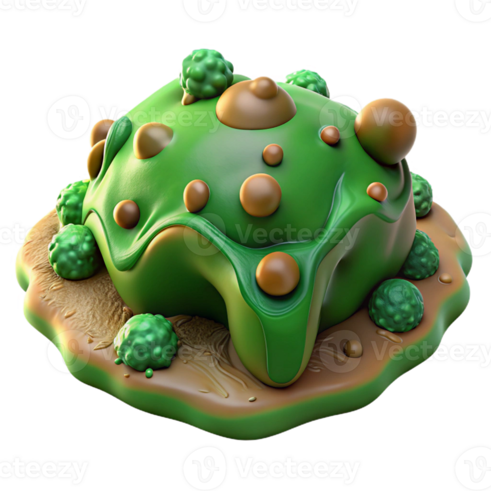 dramatic modern Microbial Landscape Green Topography Transparent Background exclusive png