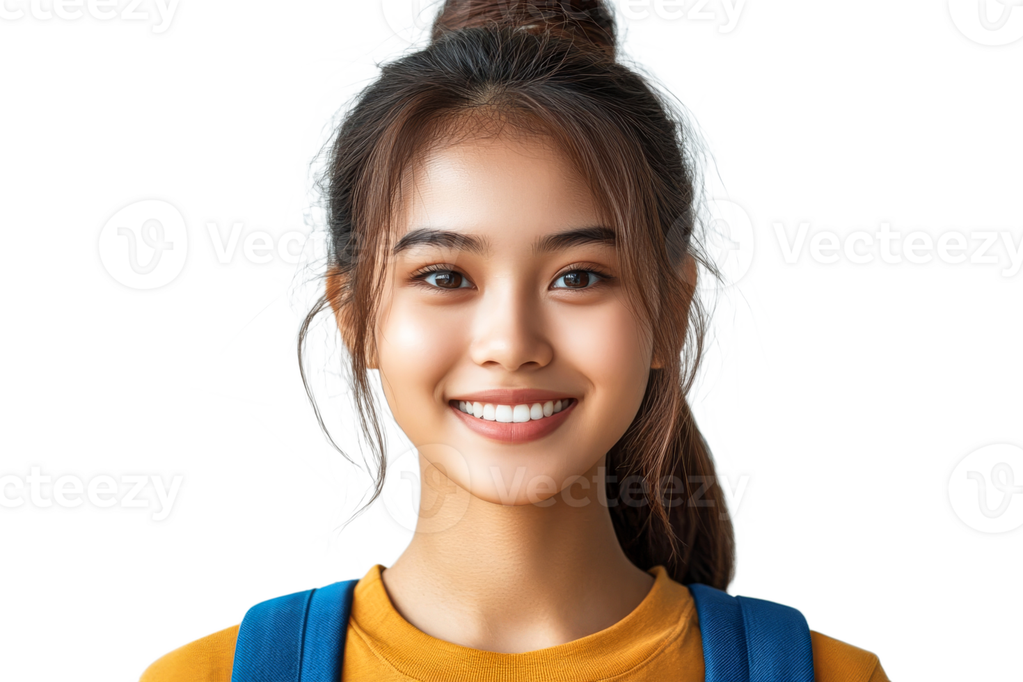 Confident young student smiling, transparent bg png