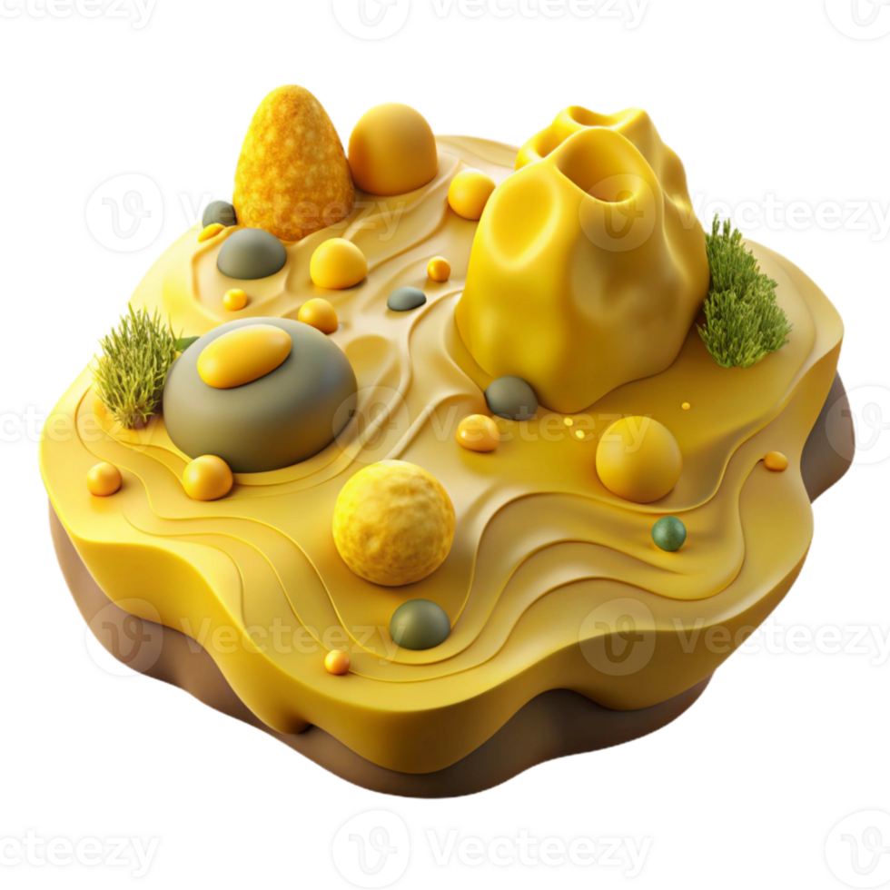 extraordinary modern Microbial Landscape Yellow Topography Transparent high quality png