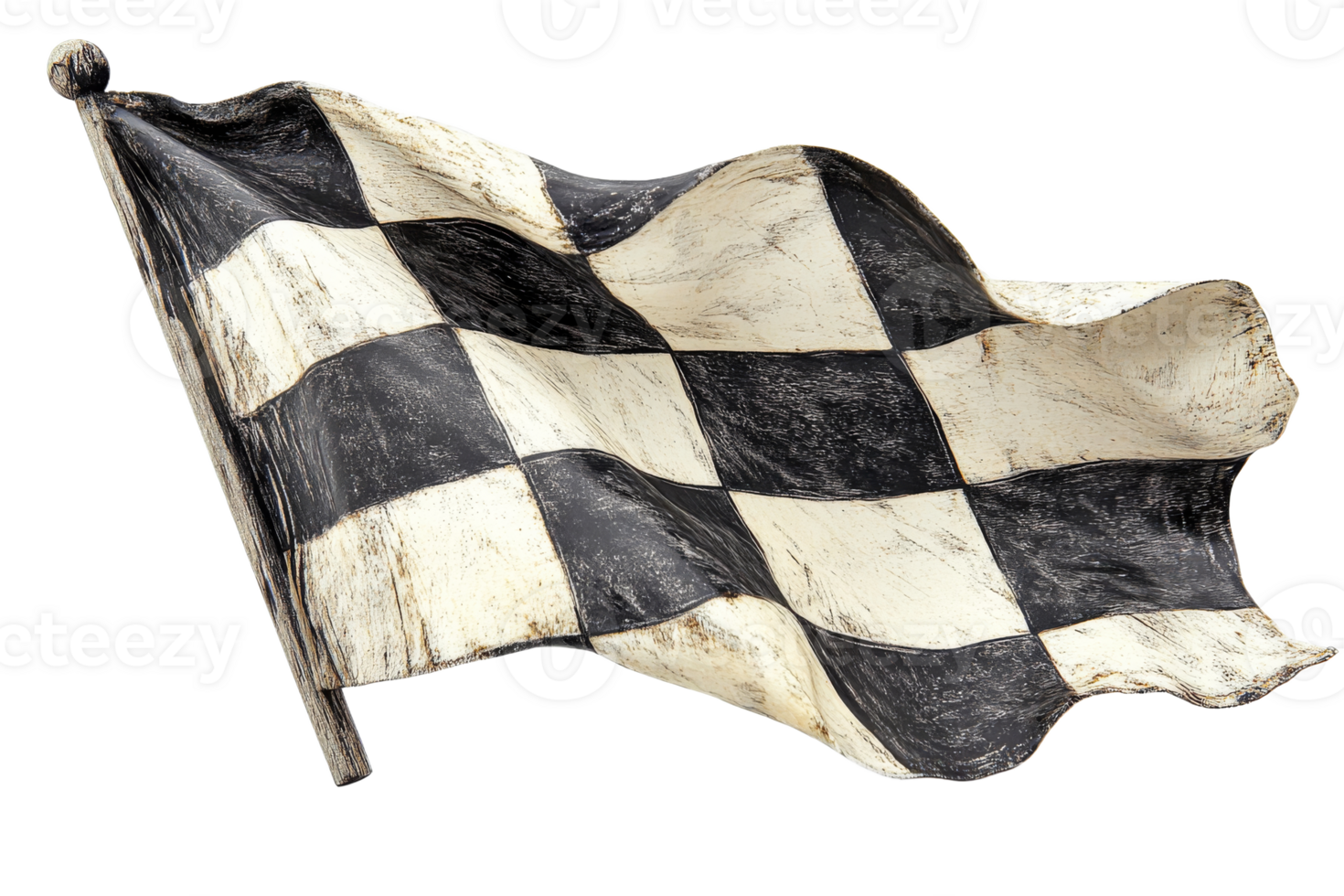 Racing flag in motion on a transparent background png