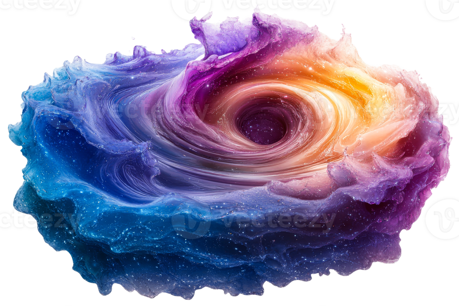 Vibrant swirl of colors with transparent background png