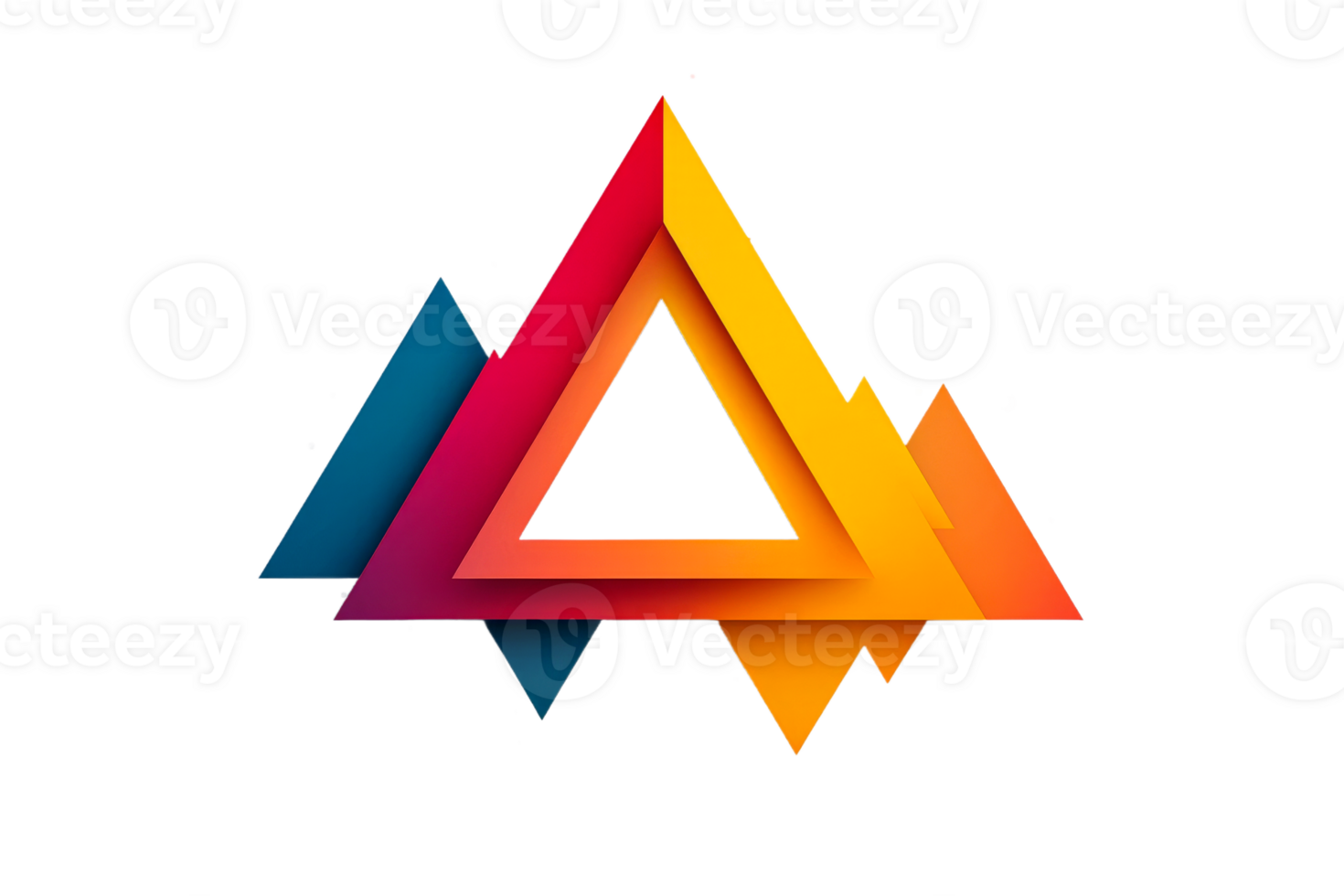 Colorful geometric triangle design with a modern aesthetic png