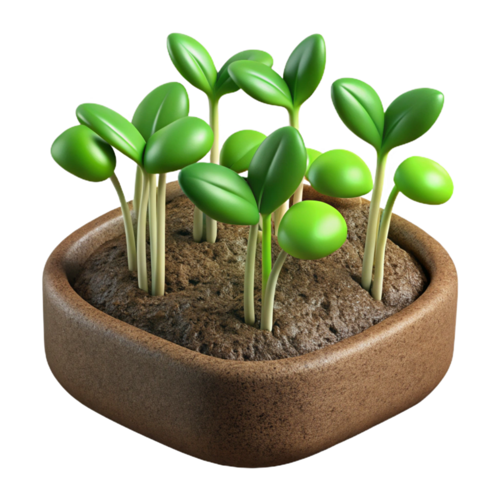 magnificent traditional Microgreens Growing in Soil Close Up Cutout original png
