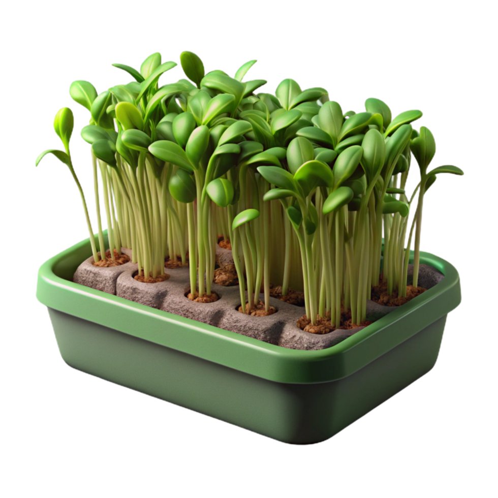 stunning creative Microgreens Growing Tray Cutout Transparent Background detailed png