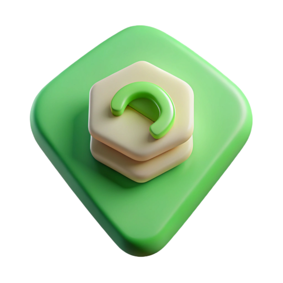 impressive abstract Microlearning Module Icon Green Gradient Cutout genuine png