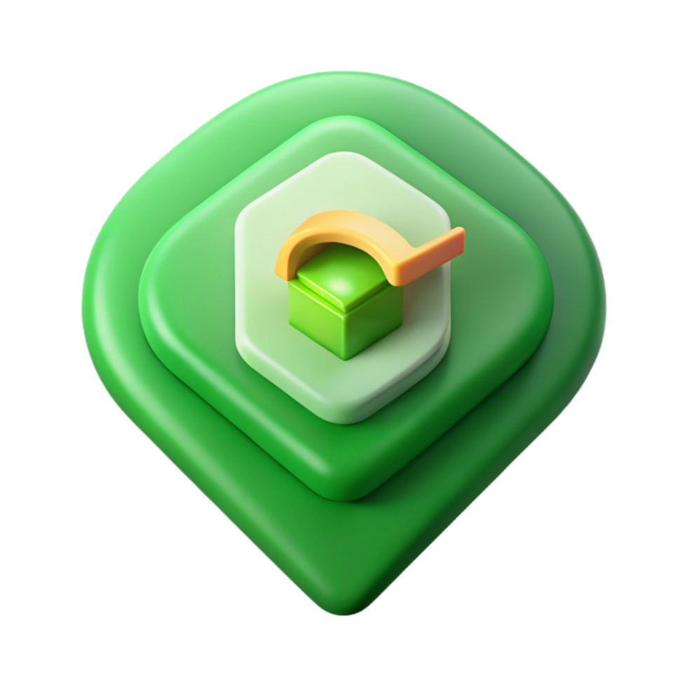 magnificent modern Microlearning Module Icon Green Gradient Cutout professional png