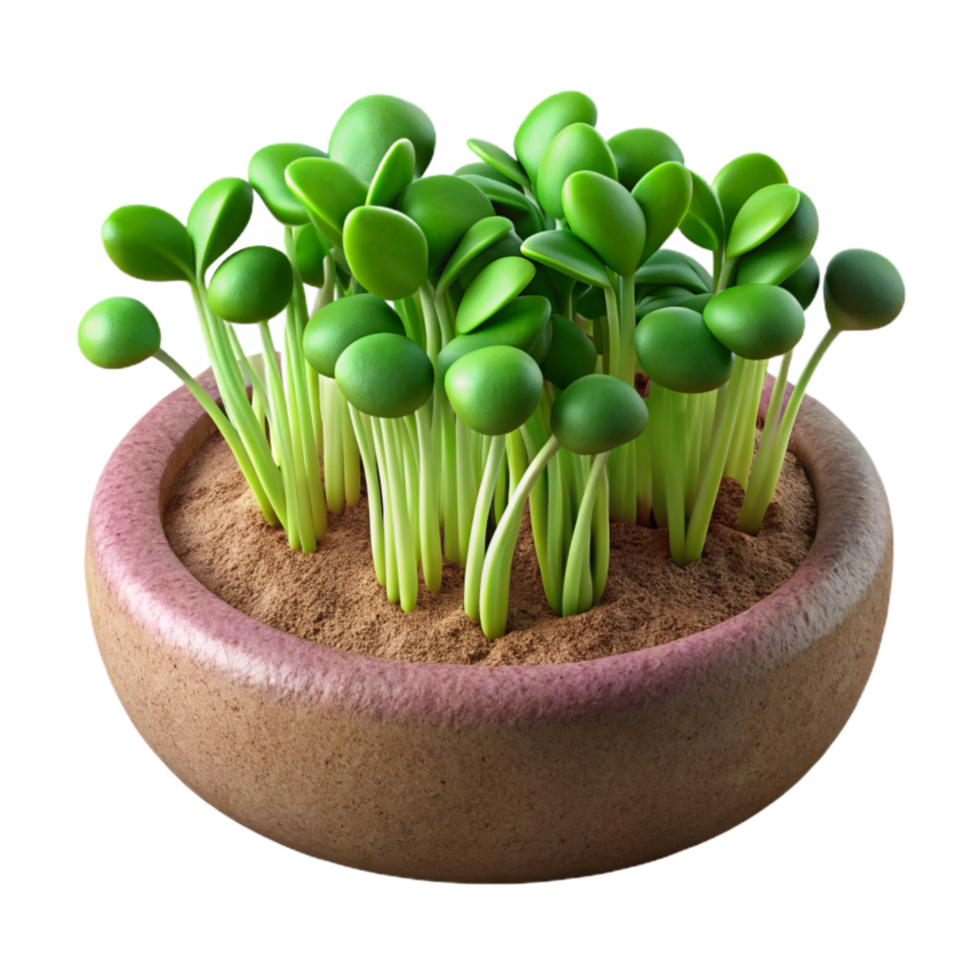 vibrant creative Microgreens Sprouts Cutout Transparent Background professional png