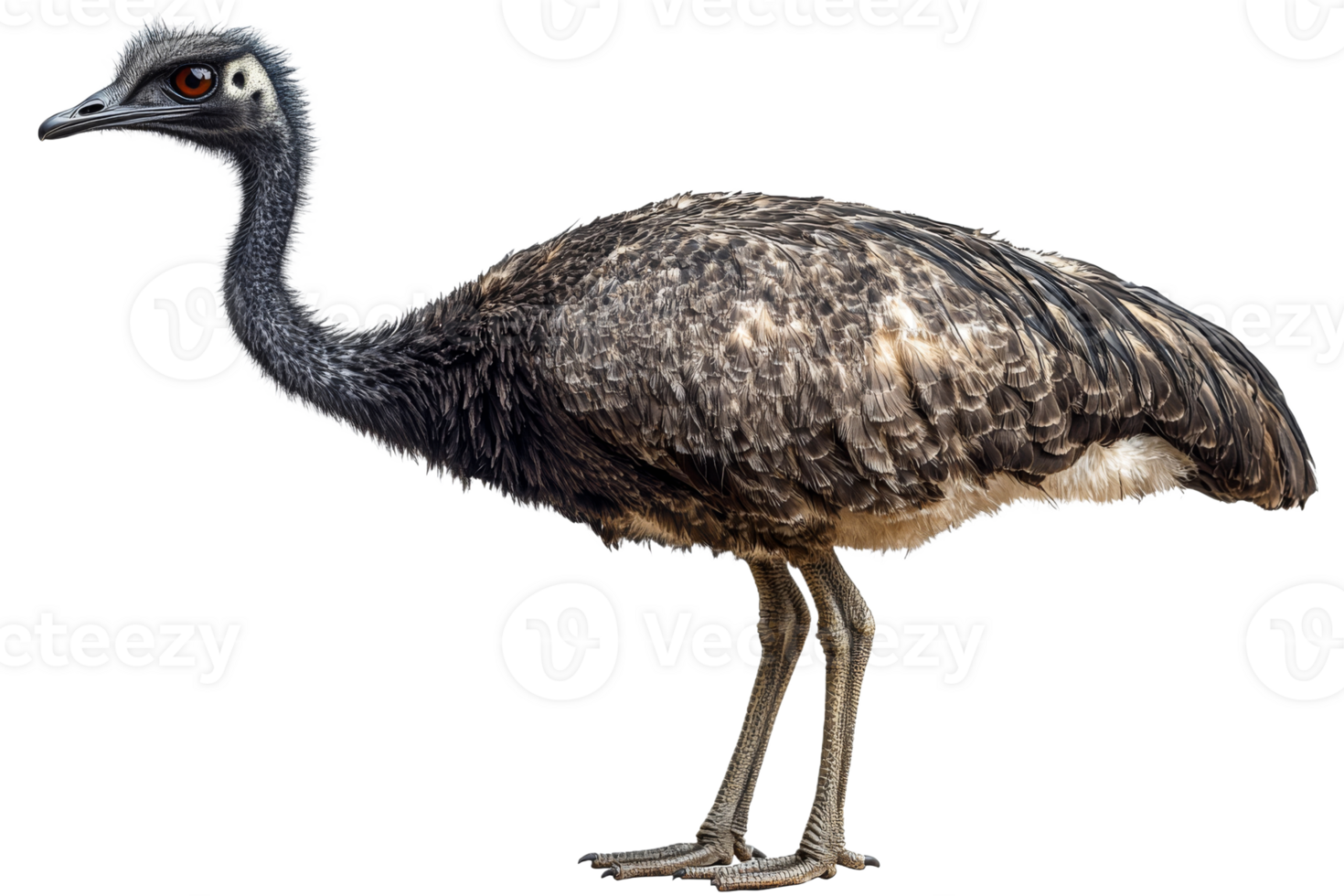 Large bird with long neck on transparent bg png