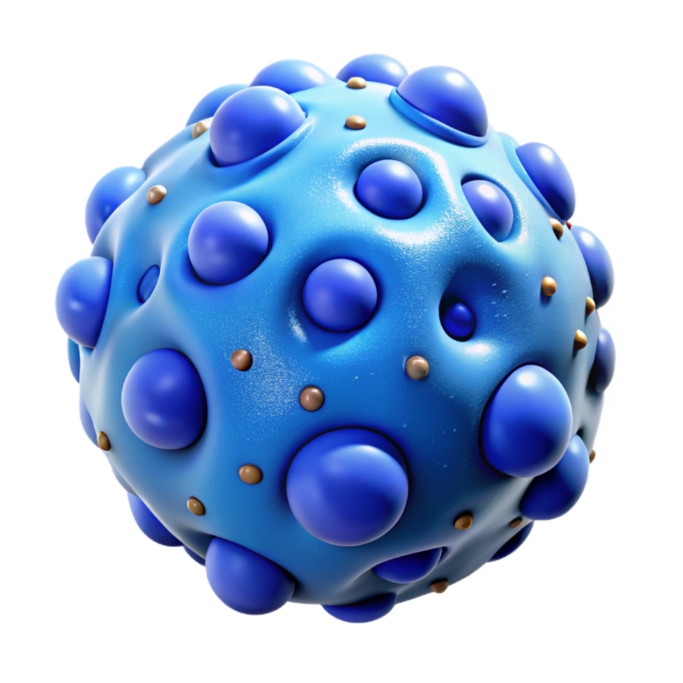 beautiful minimalist Microorganism Texture Blue Dots Transparent Background professional png