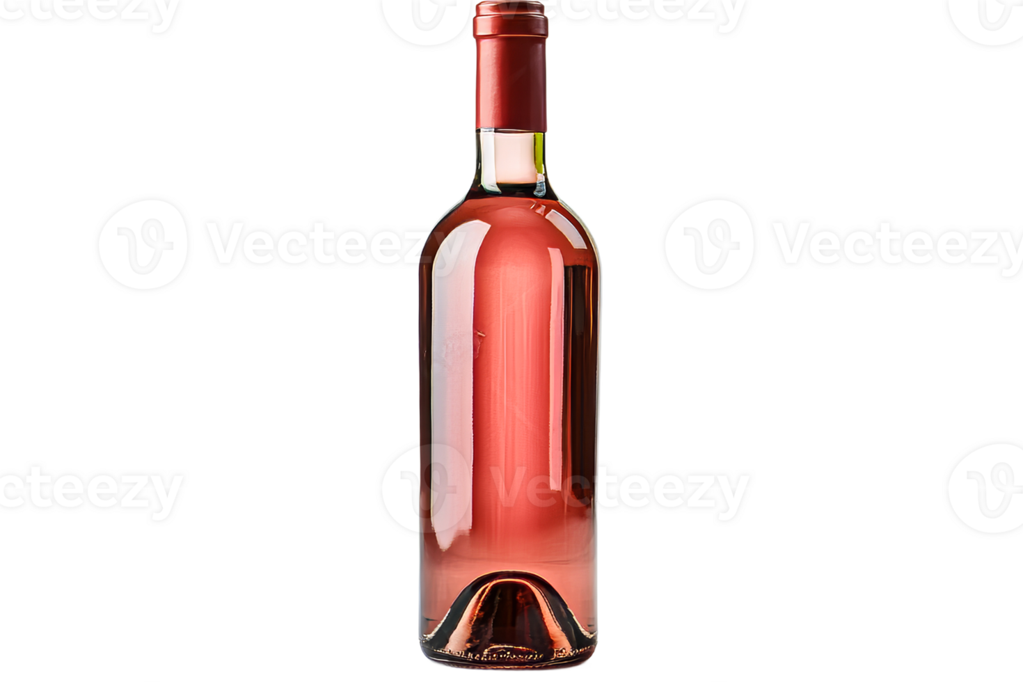 Elegant rose wine bottle with transparent background png