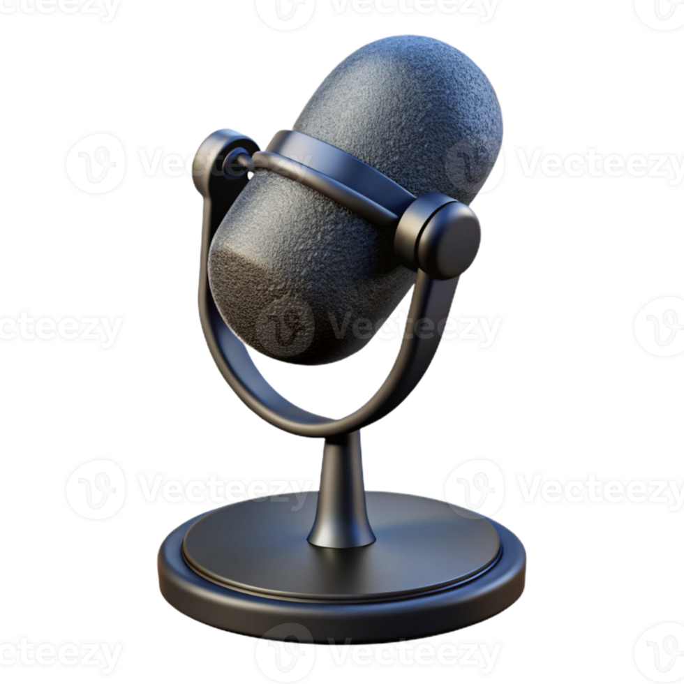 serene traditional Microphone Stand with Pop Filter Cutout Black Base genuine png