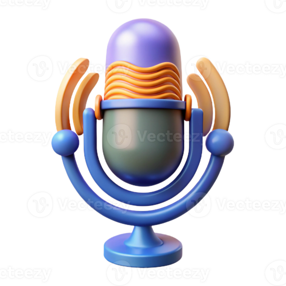 stunning vintage Microphone with Soundwaves Representing Diverse Voices Cutout exclusive png