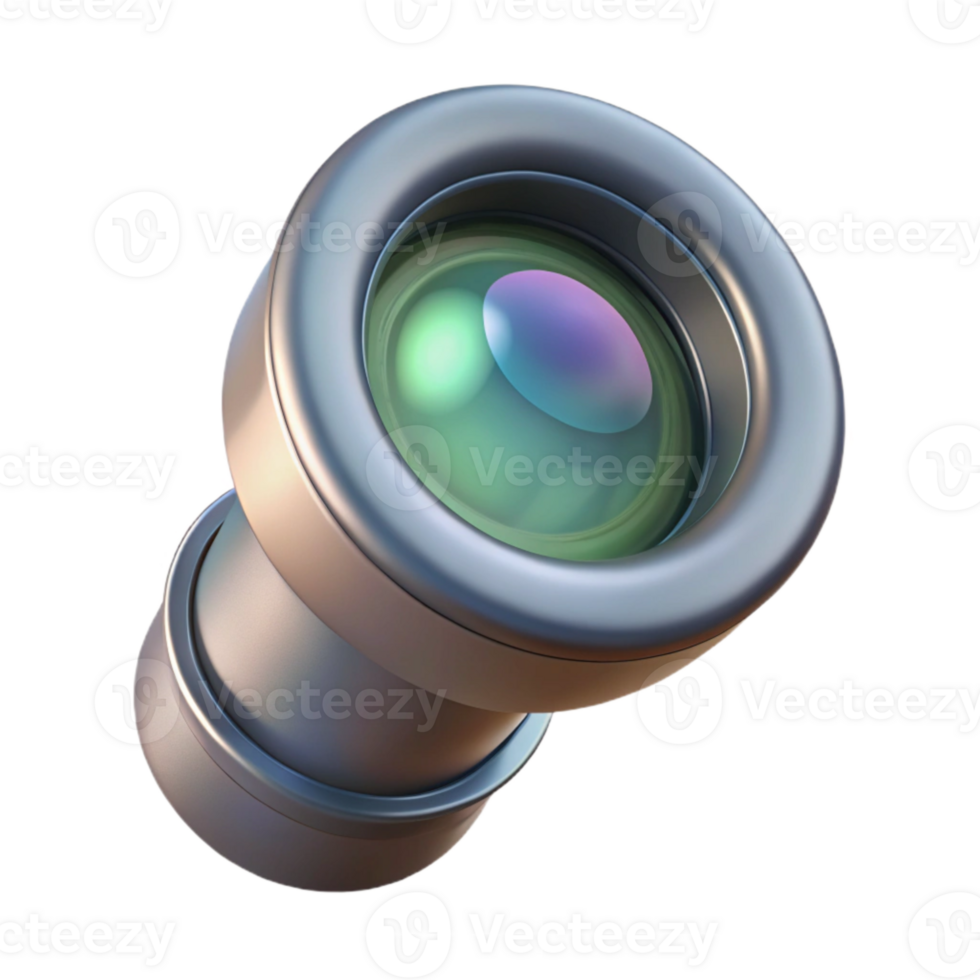 elegant vintage Microscope Lens Top View Isolated on Transparent Background genuine png