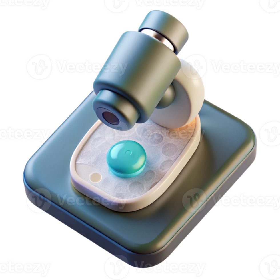 vibrant contemporary Microscope Slide Top View Isolated on Transparent Background original png