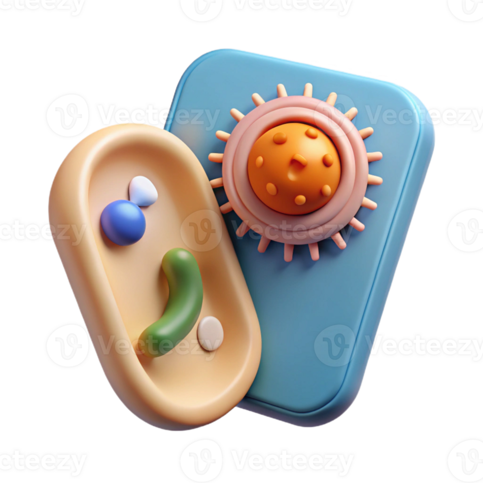 beautiful abstract Microscope Slide with Bacteria Sample Cutout high resolution png