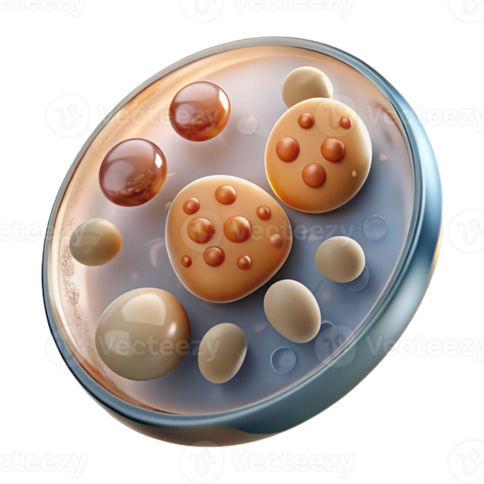 impressive minimalist Microscope Slide with Yeast Cells Transparent Background genuine png
