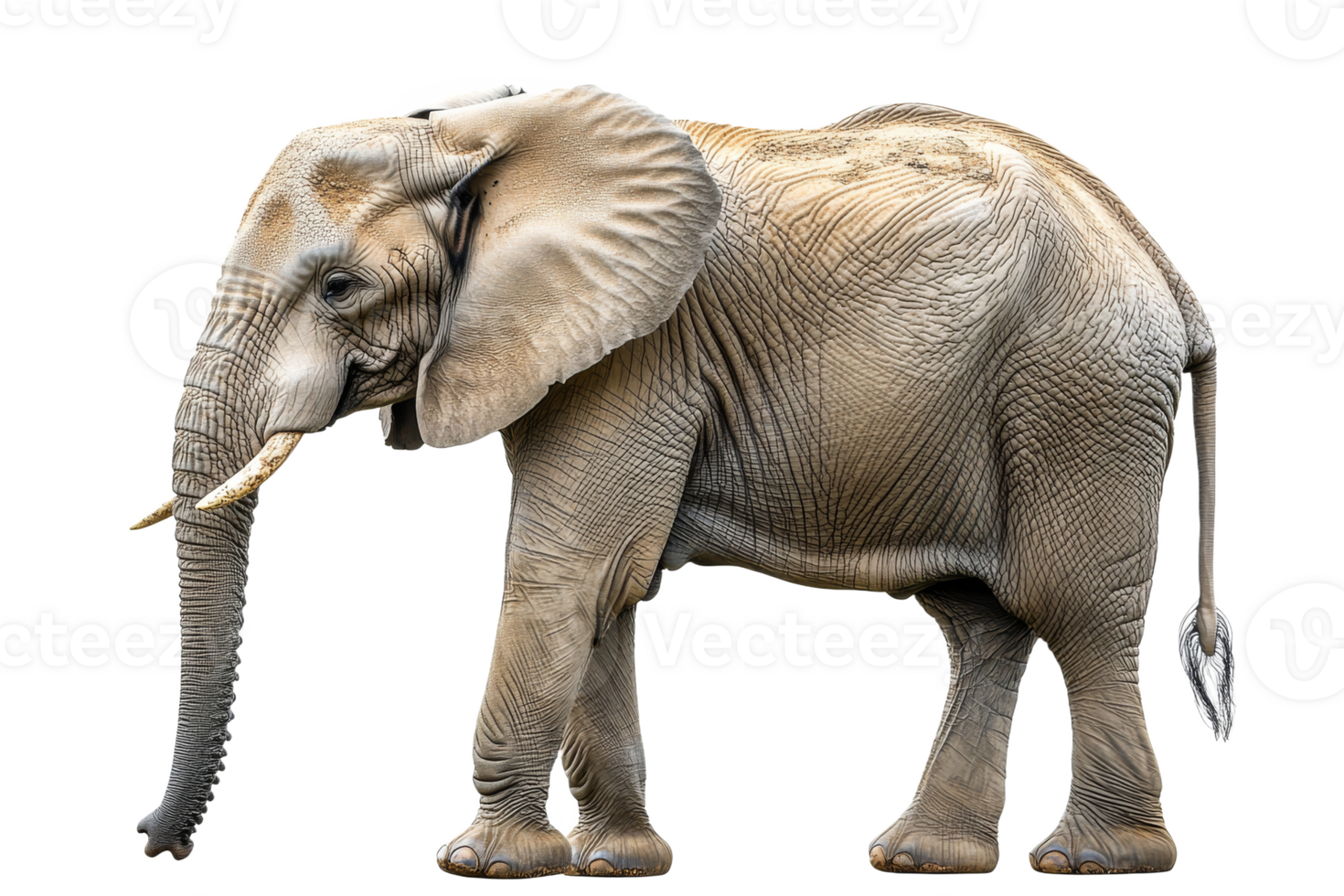 Elephant standing gracefully on a transparent background png