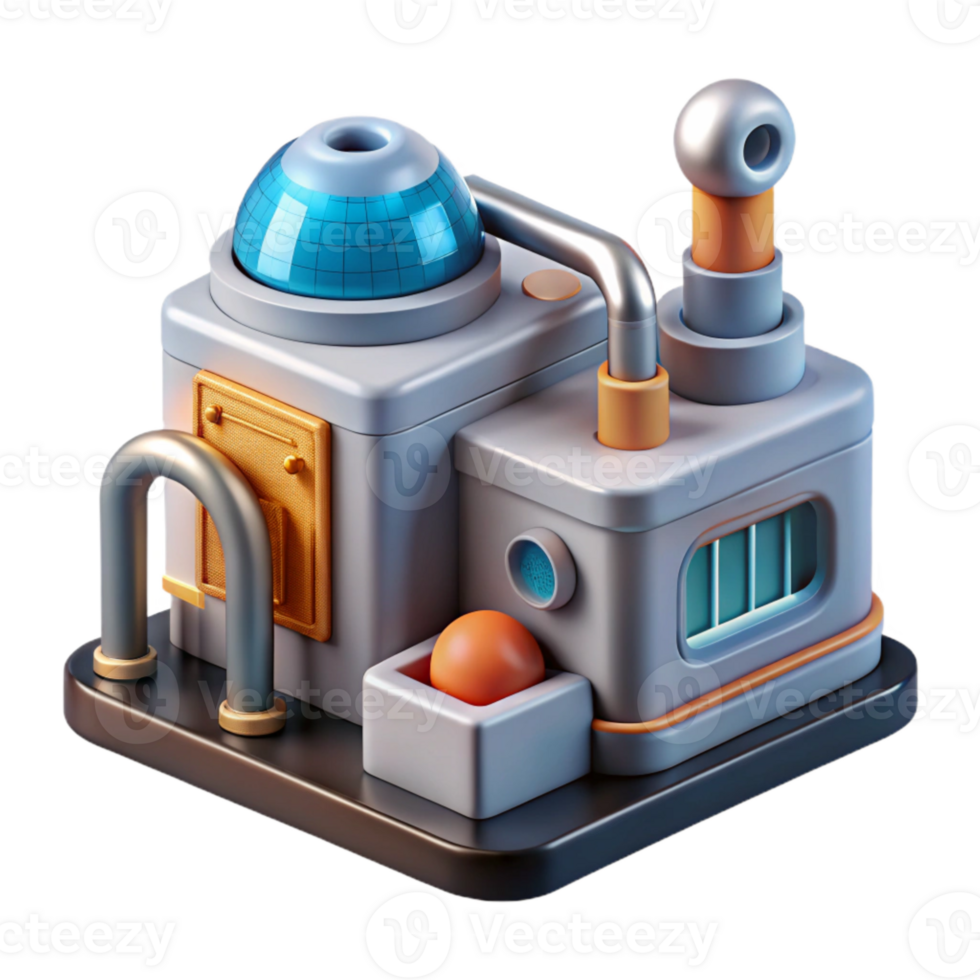 impressive modern Microscopic Nanobot Factory Transparent Background professional png
