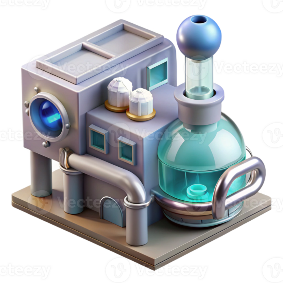 elegant rustic Microscopic Nanobot Factory Transparent Background authentic png