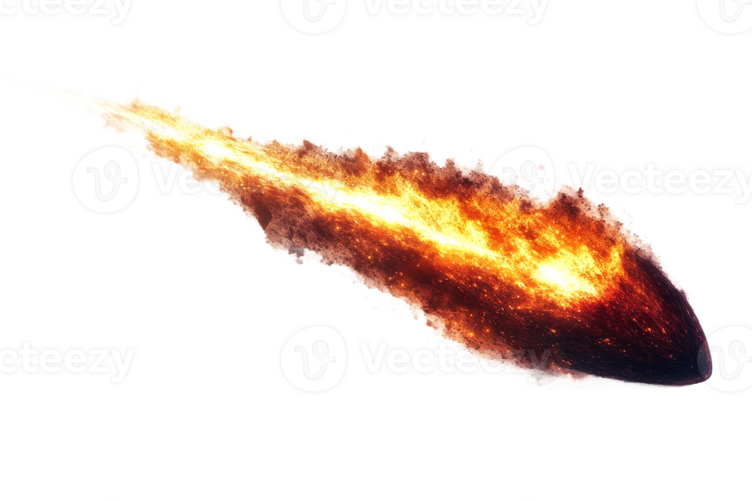 Fireball streaking across a clear sky during night png
