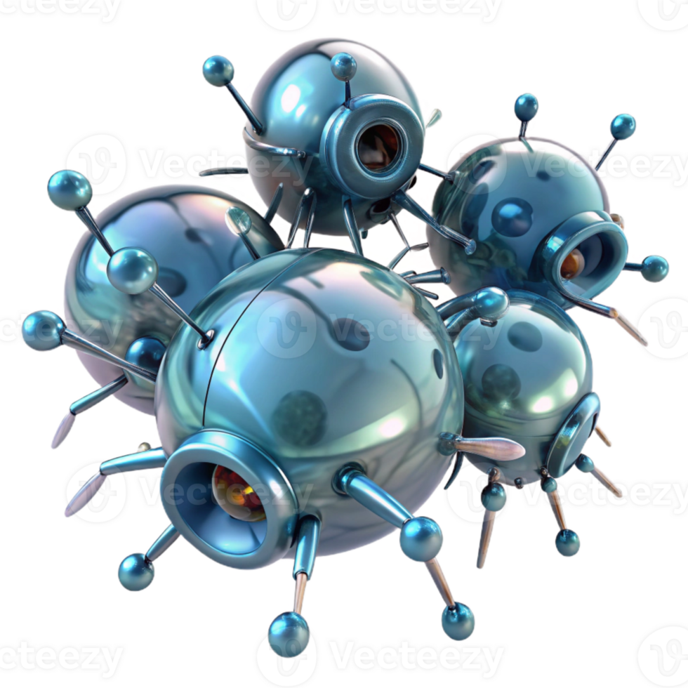 impressive abstract Microscopic Nanobot Swarm Transparent Background exclusive png