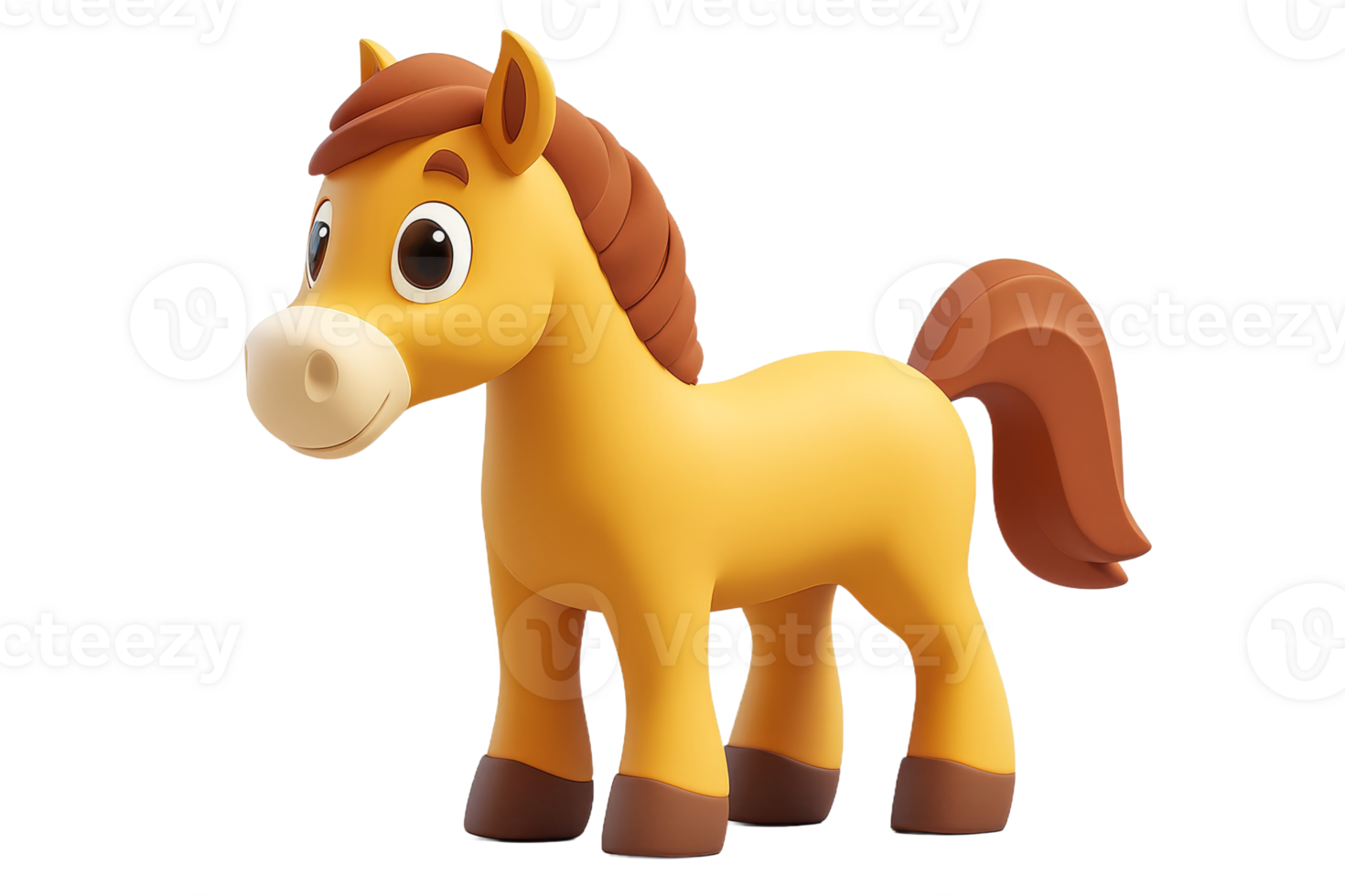 Cute cartoon horse character with friendly expression png