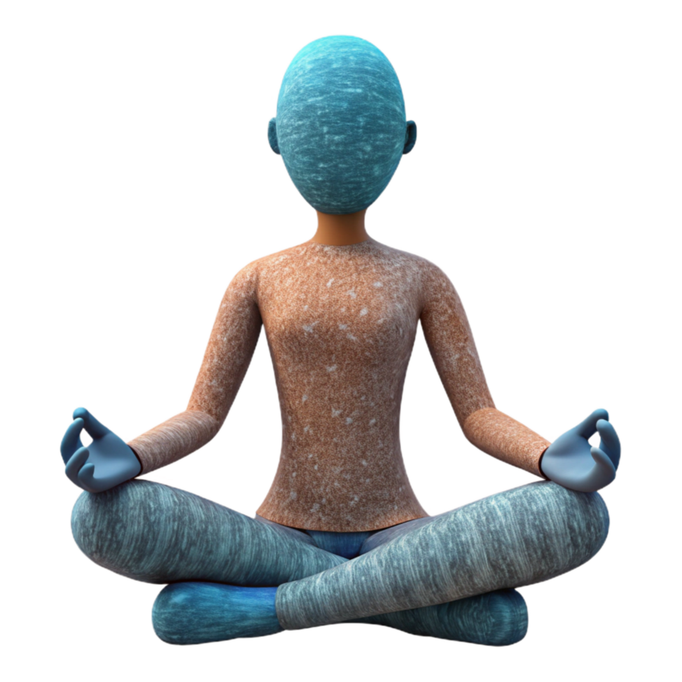 beautiful rustic Mind Body Connection Silhouette in Yoga Pose Isolated exclusive png