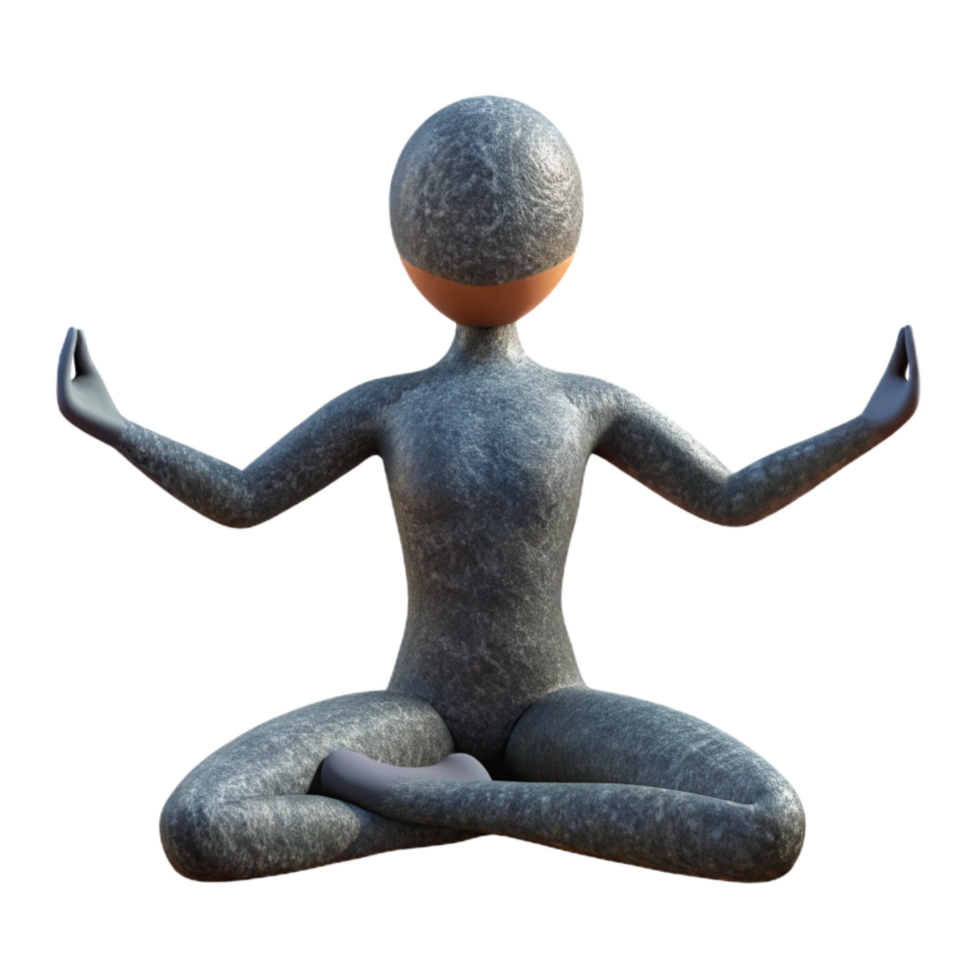 dramatic vintage Mind Body Connection Silhouette in Yoga Pose Isolated premium png