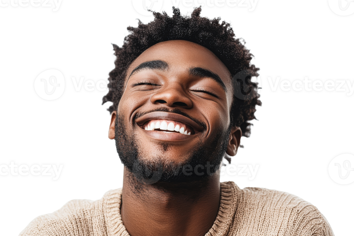 Young man smiling brightly with joyful expression png
