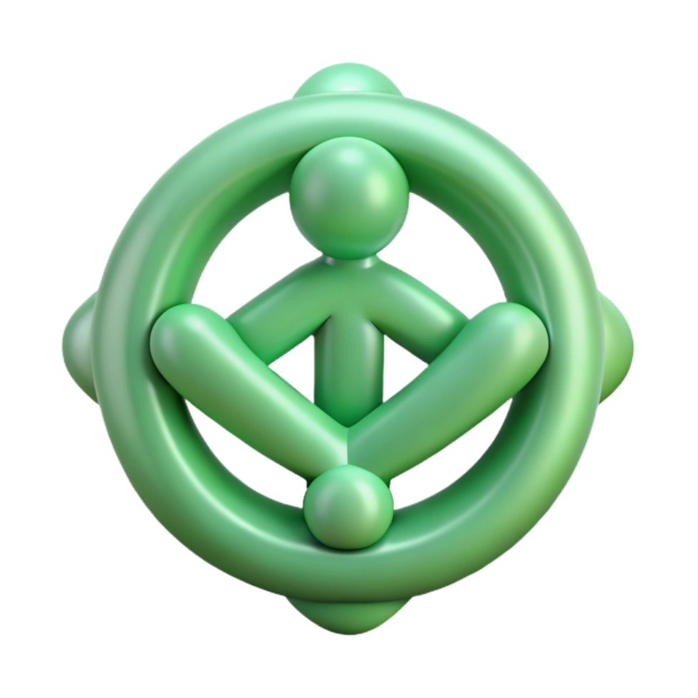 extraordinary modern Mind Body Connection Symbol Cutout with Soft Green Color detailed png