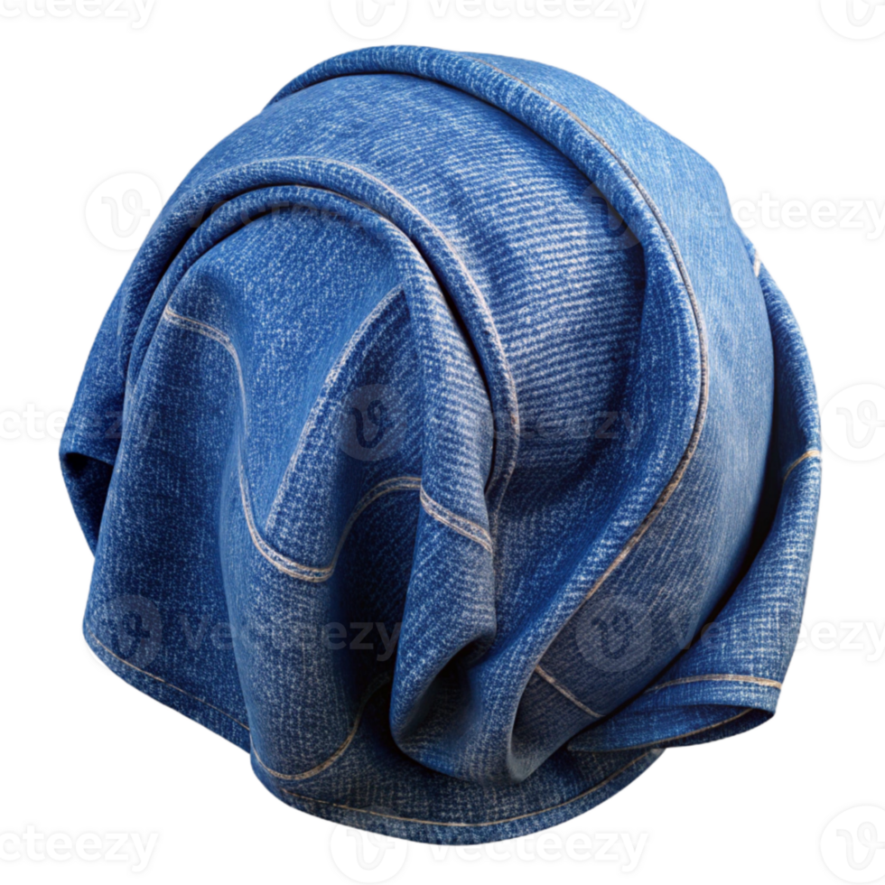 beautiful modern Midnight Blue Denim Fabric Faded Texture Cutout authentic png