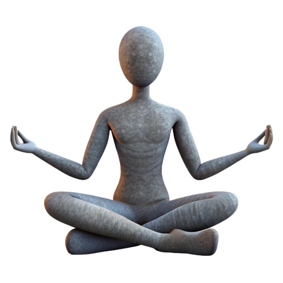 dramatic modern Mind Body Connection Silhouette in Yoga Pose Isolated authentic png