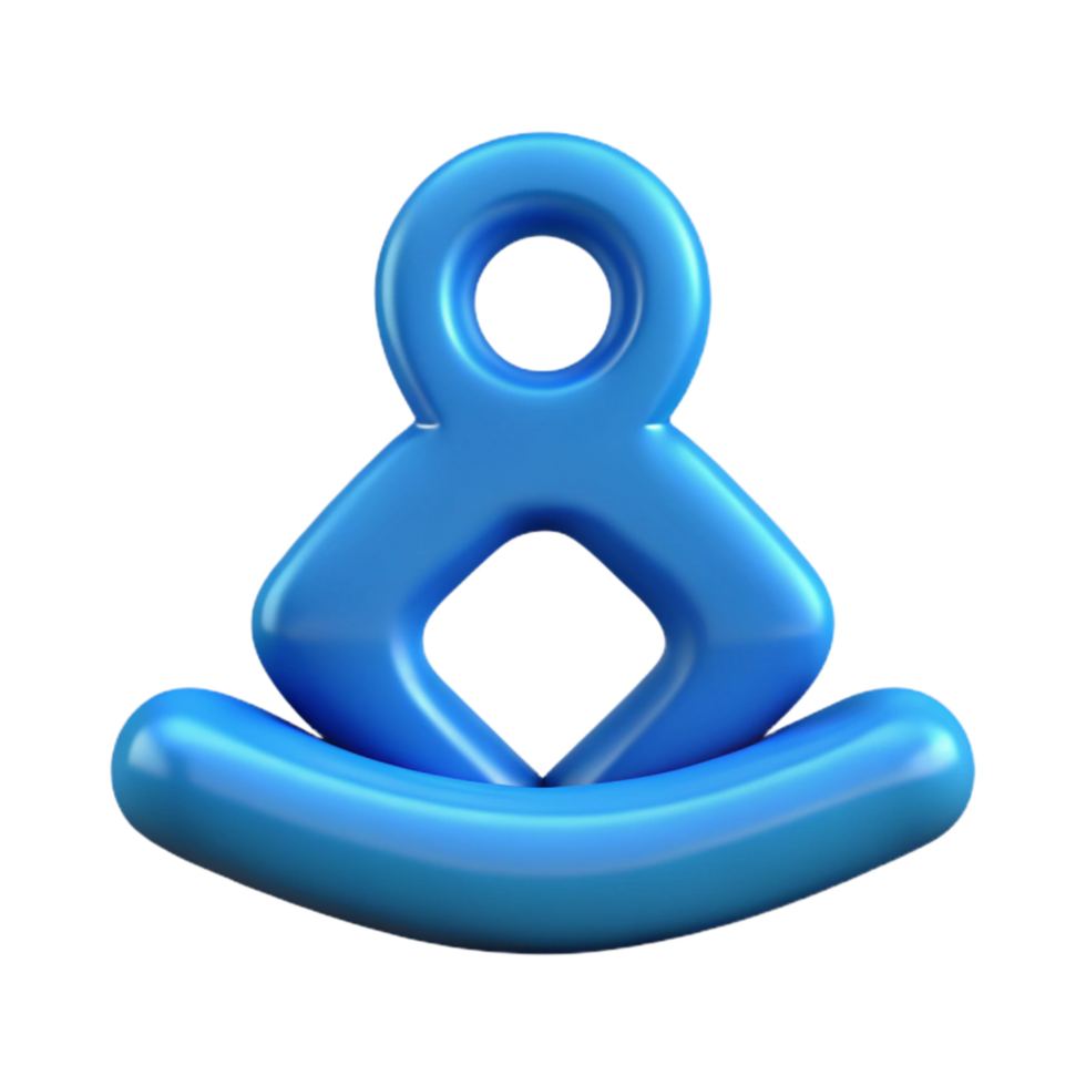 extraordinary minimalist Mindfulness Symbol Cutout with Calm Blue Color professional png