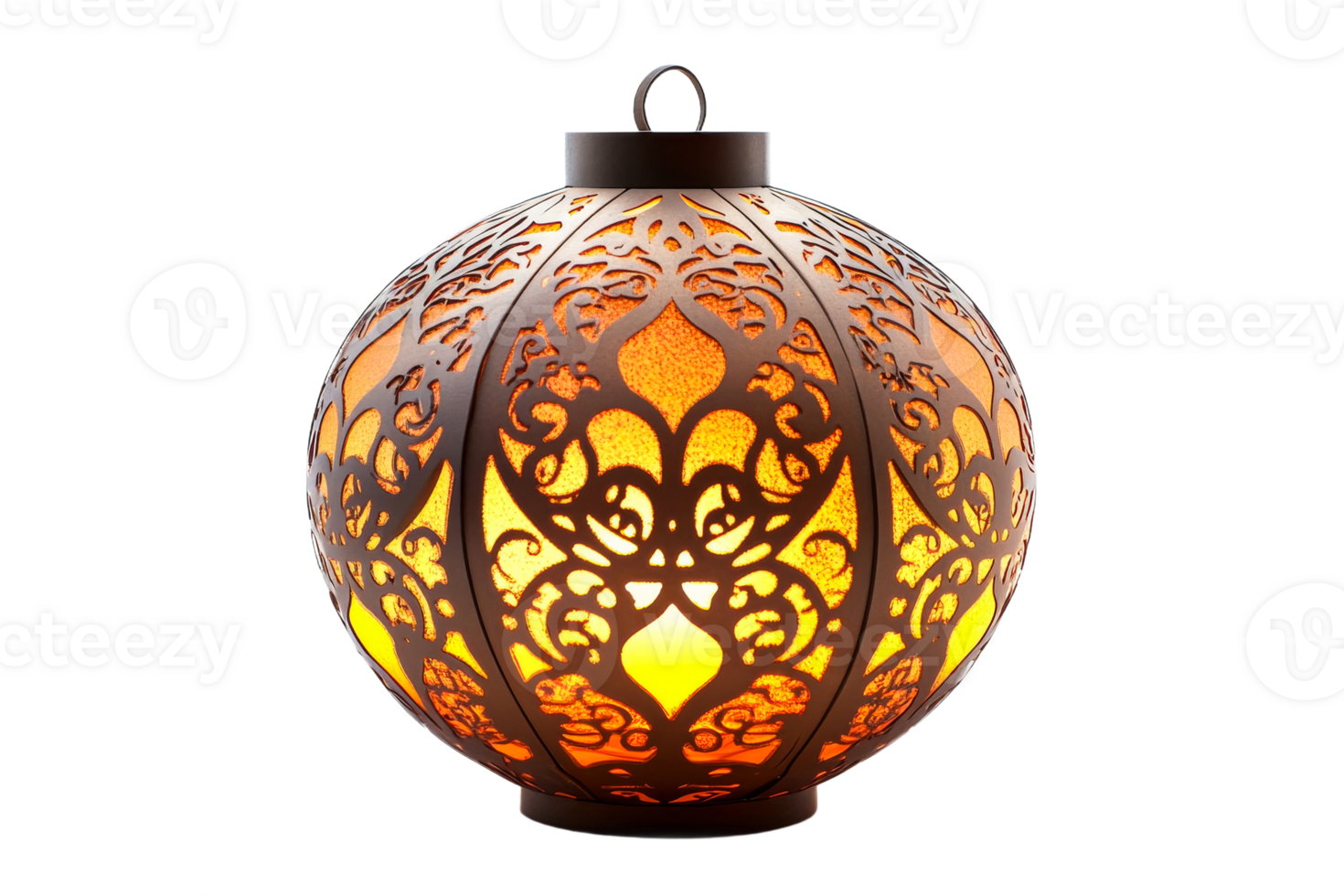 Elegant lantern with intricate design and warm glow png