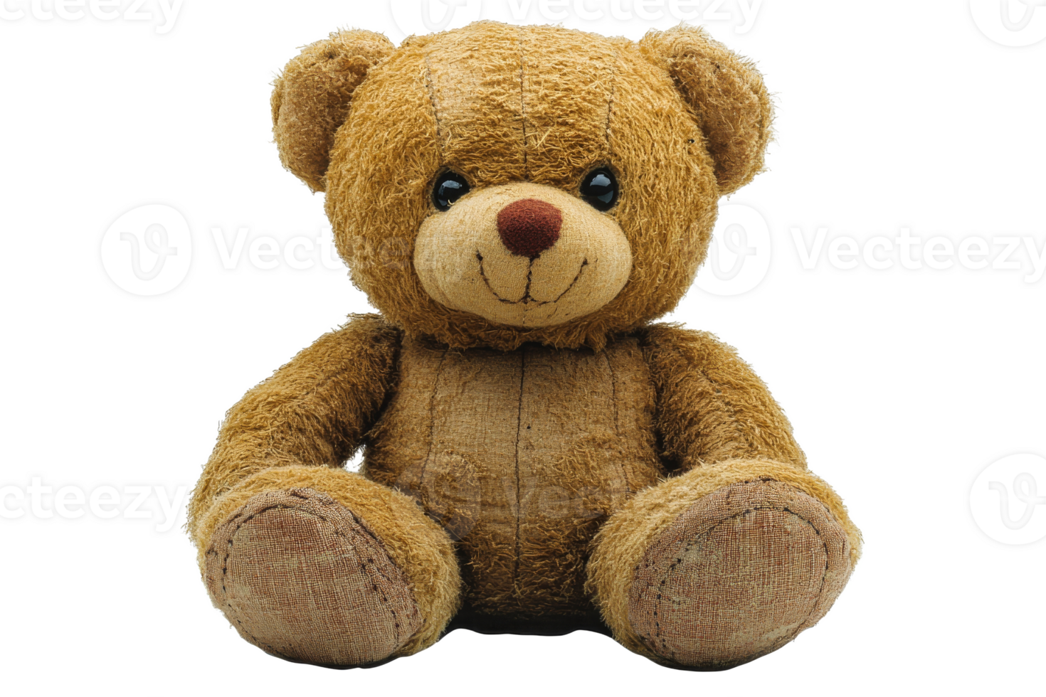 Soft teddy bear sitting on a transparent background png