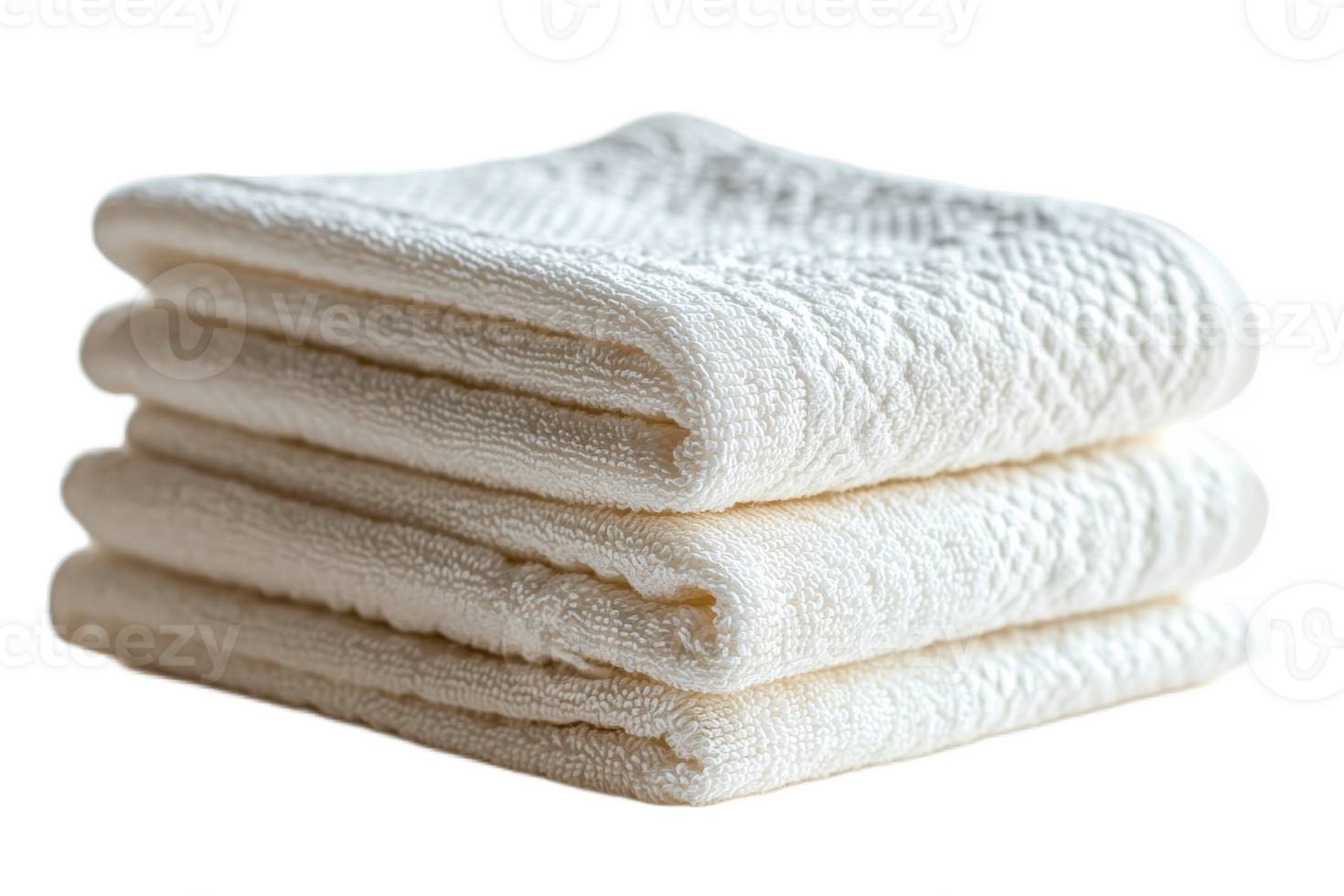 Soft white towels neatly stacked for a clean look png