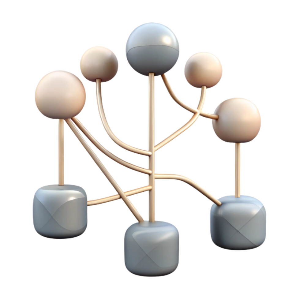 serene abstract Mind Mapping Graphic Branching Lines Transparent professional png