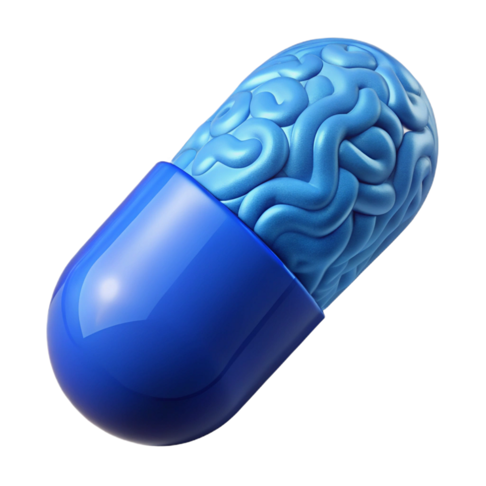 vibrant minimalist Mind Preservation Data Blue Capsule Isolated high quality png