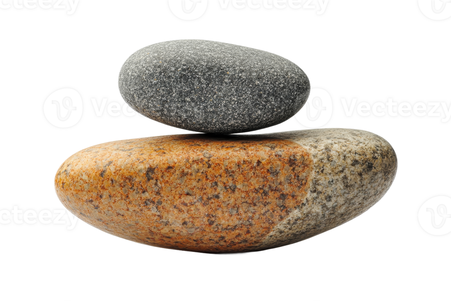 Balanced stones in natural hues on transparent surface png