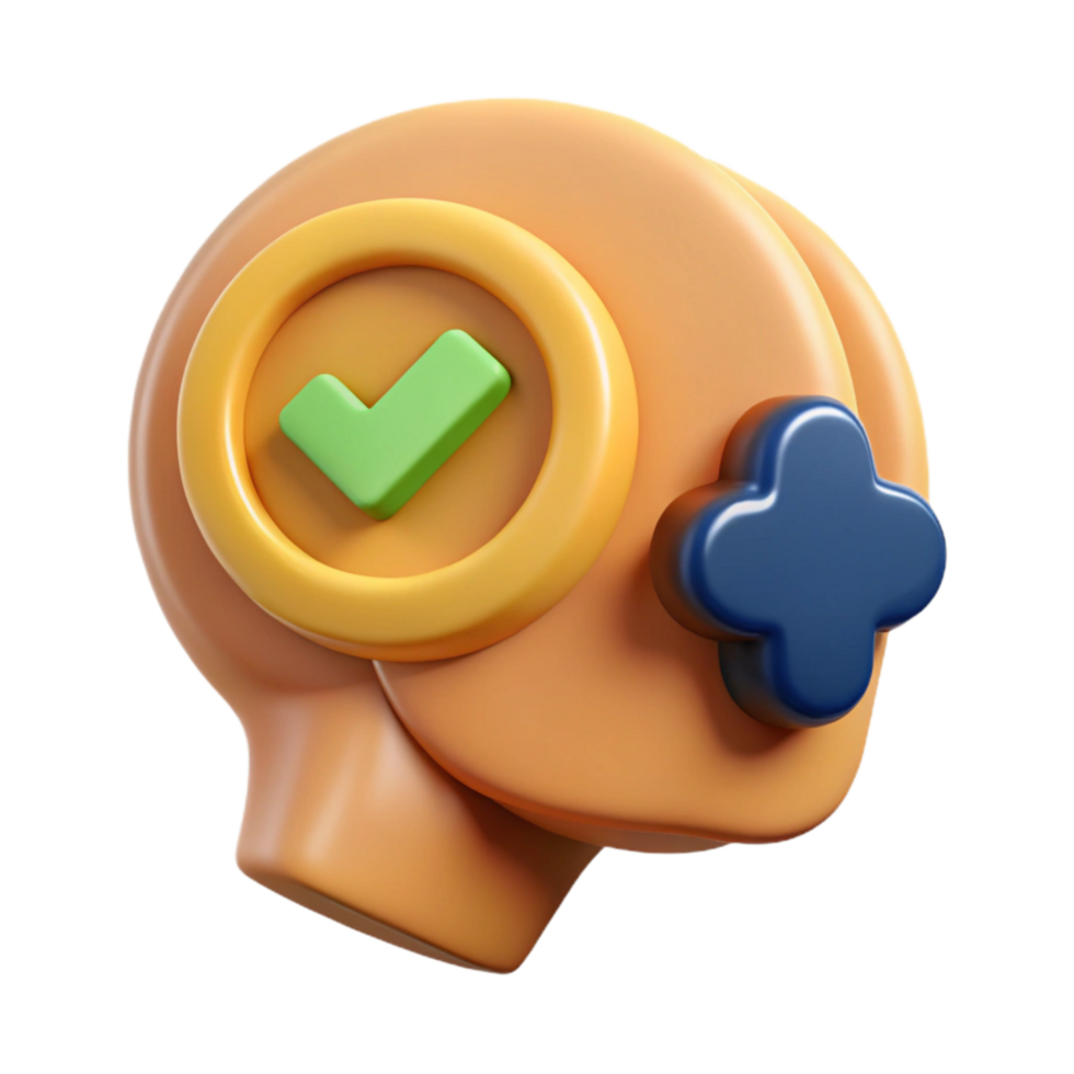 elegant contemporary Mind Upload Complete Symbol with Checkmark Transparent Background authentic png
