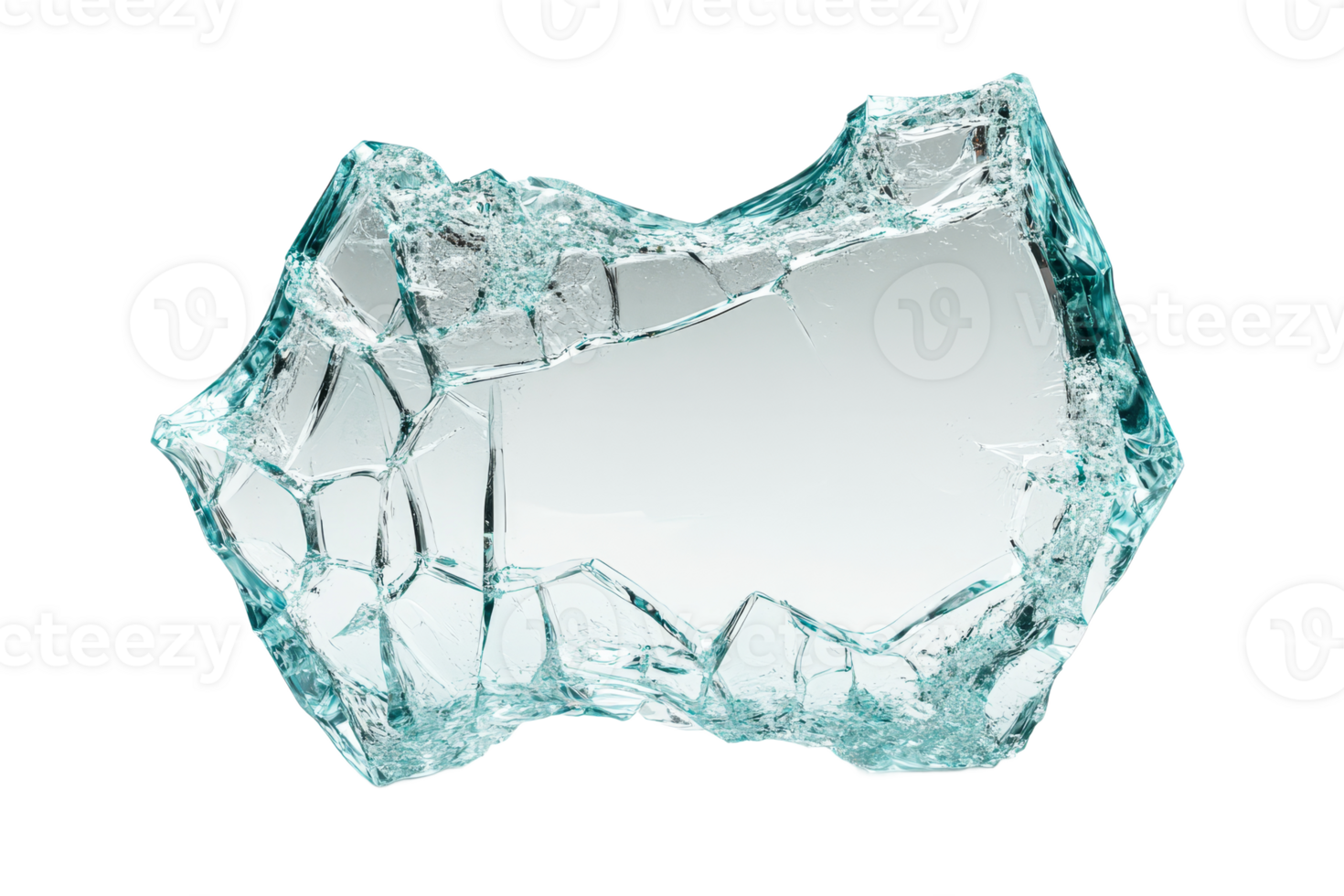 Shattered glass fragment on a transparent background png