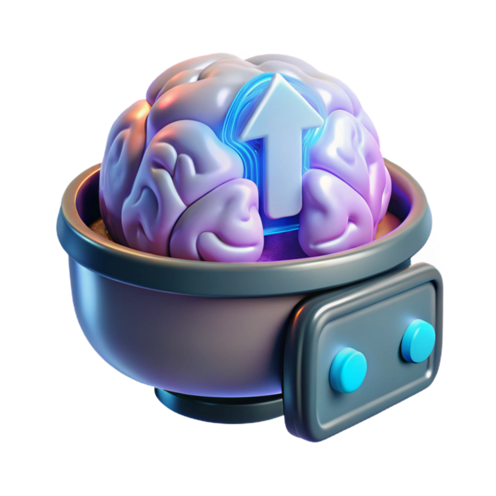 serene modern Mind Upload Interface with Progress Indicator Transparent Background png