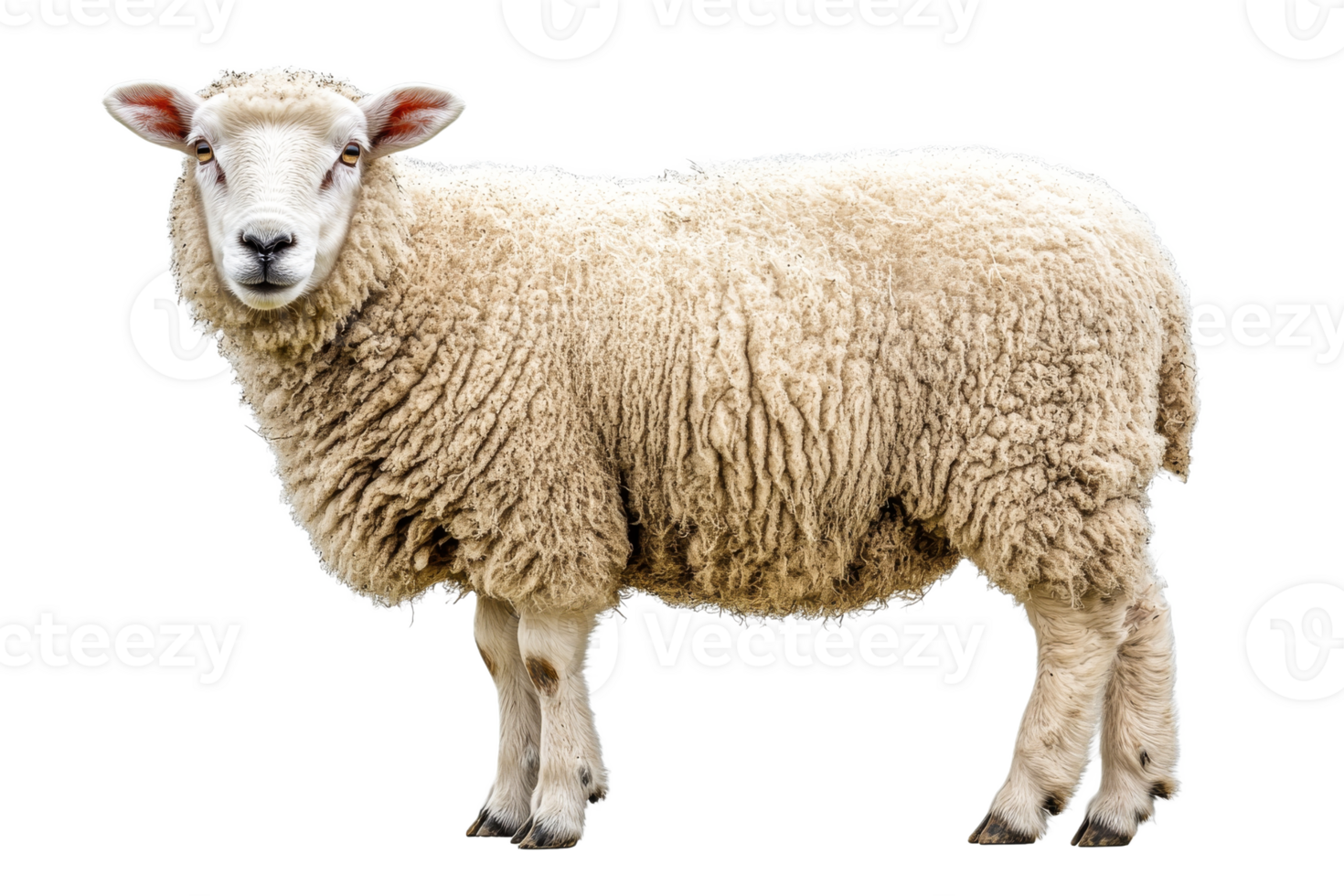 Sheep standing on a transparent background during daylight png