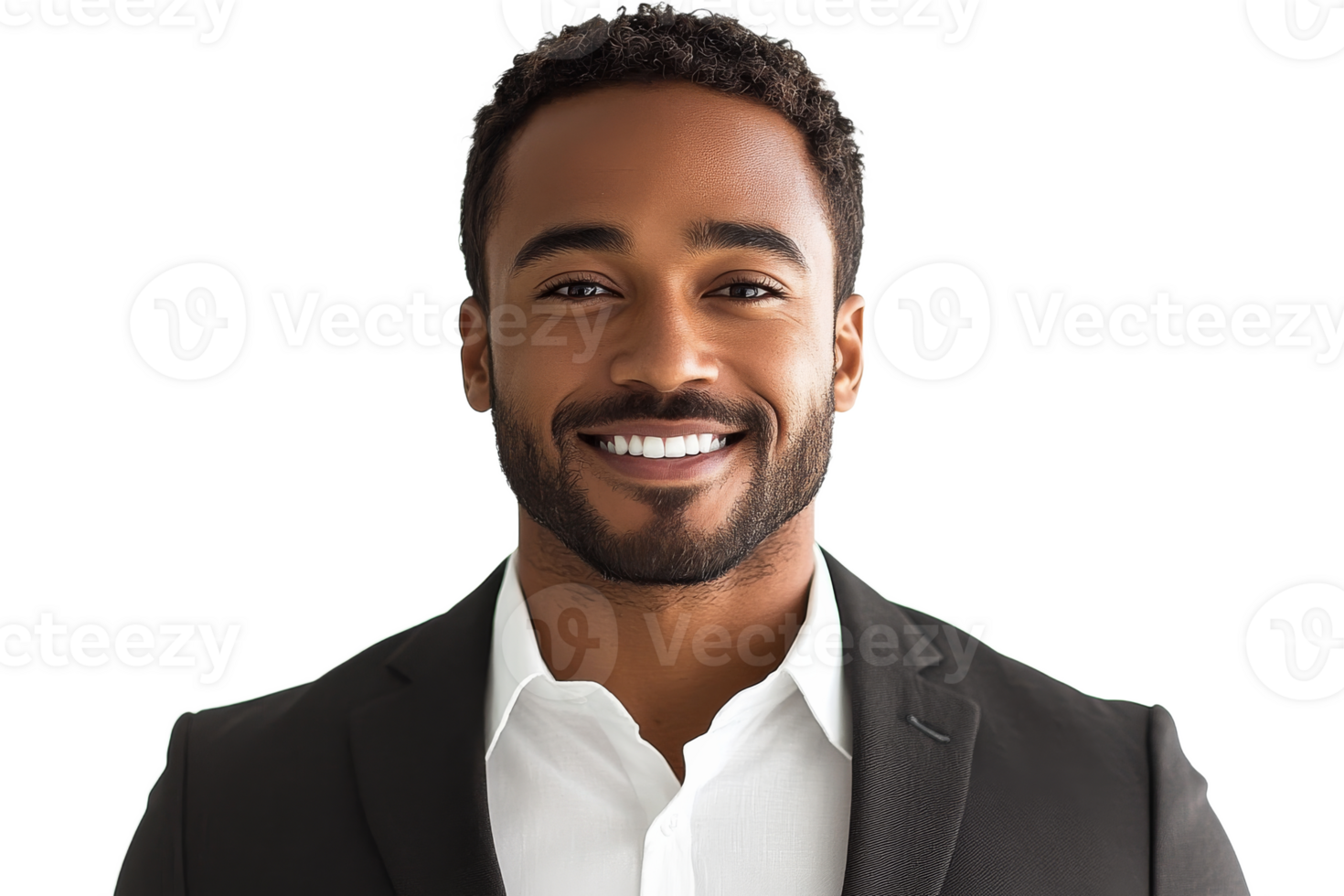 Smiling man in formal attire with transparent background png