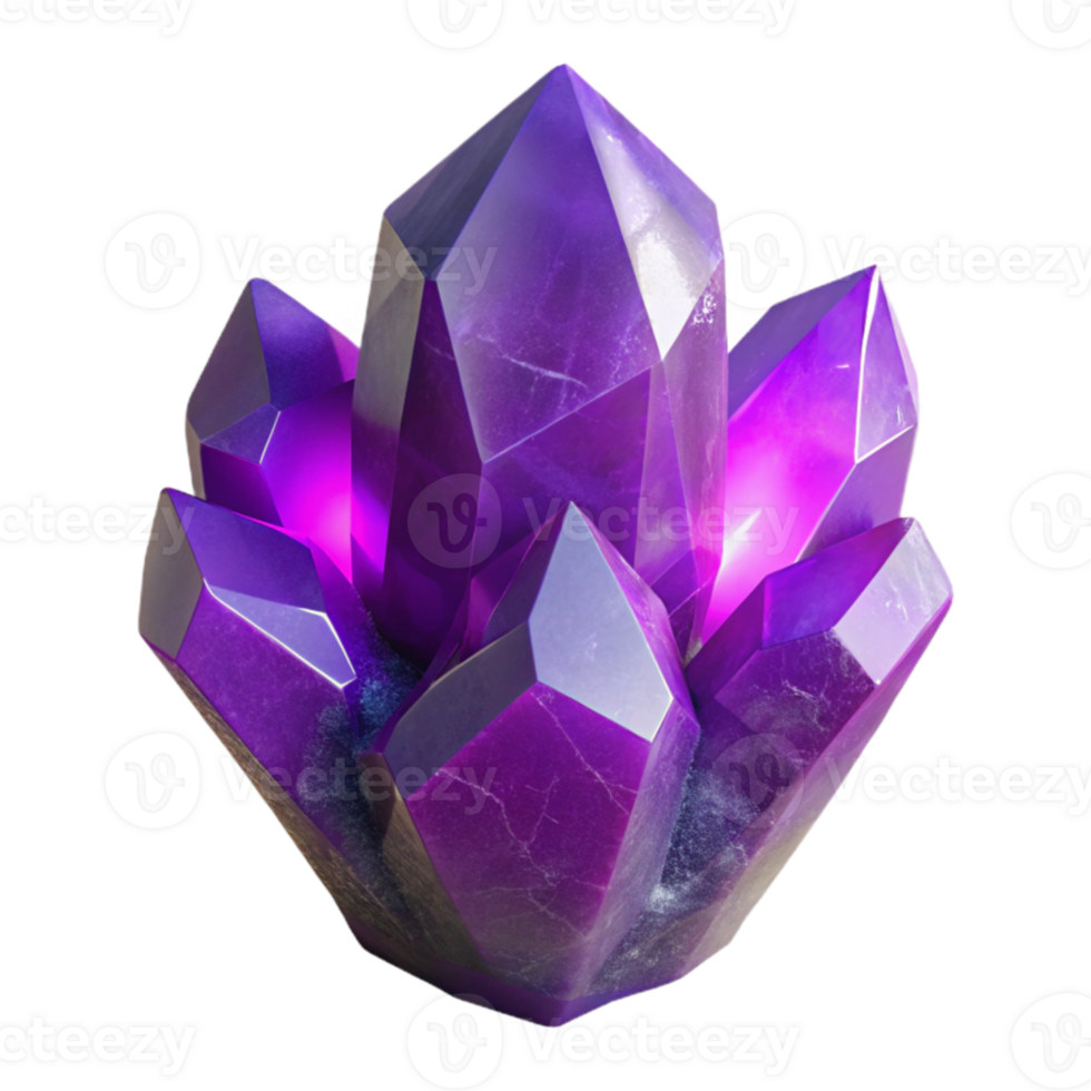 extraordinary contemporary Mineral Crystal Raw Amethyst Purple Hues Transparent Background genuine png